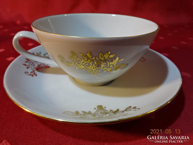 Bohemia Czechoslovak porcelain, antique teacup + placemat. He has!