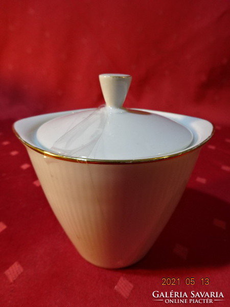 Winter porcelain German porcelain sugar bowl with gold border. He has!