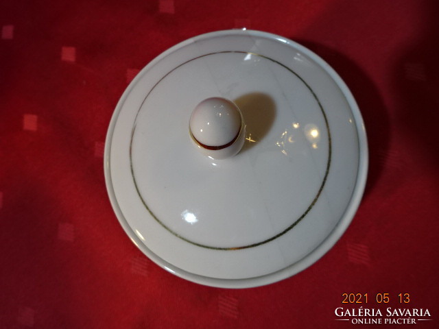 Bohemia Czechoslovak porcelain sugar bowl with gold border. He has!