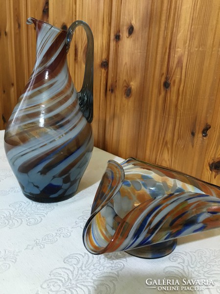Murano-style glass jug and centerpiece