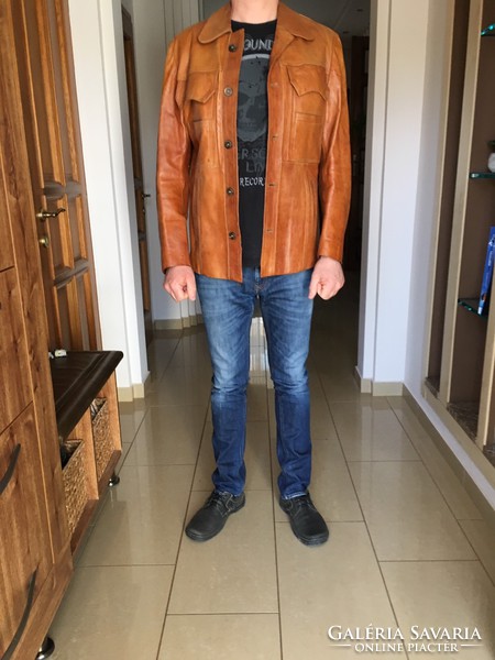 Classic style genuine leather jacket