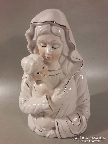 Porcelán Mária a kisdeddel festett szobor