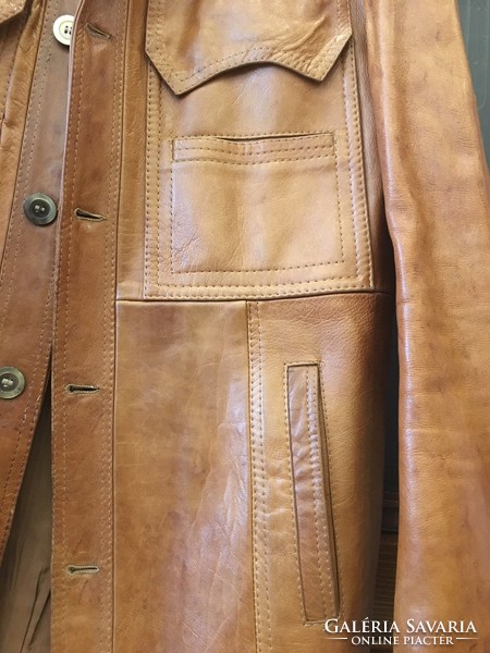 Classic style genuine leather jacket