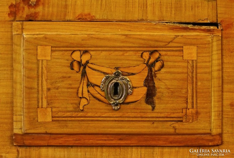 1E064 antique bow inlaid braid shuttered desk