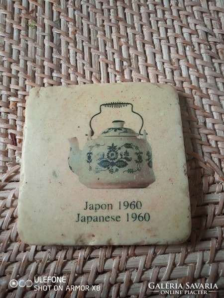 Beautiful rare Japanese carved stone cup coaster