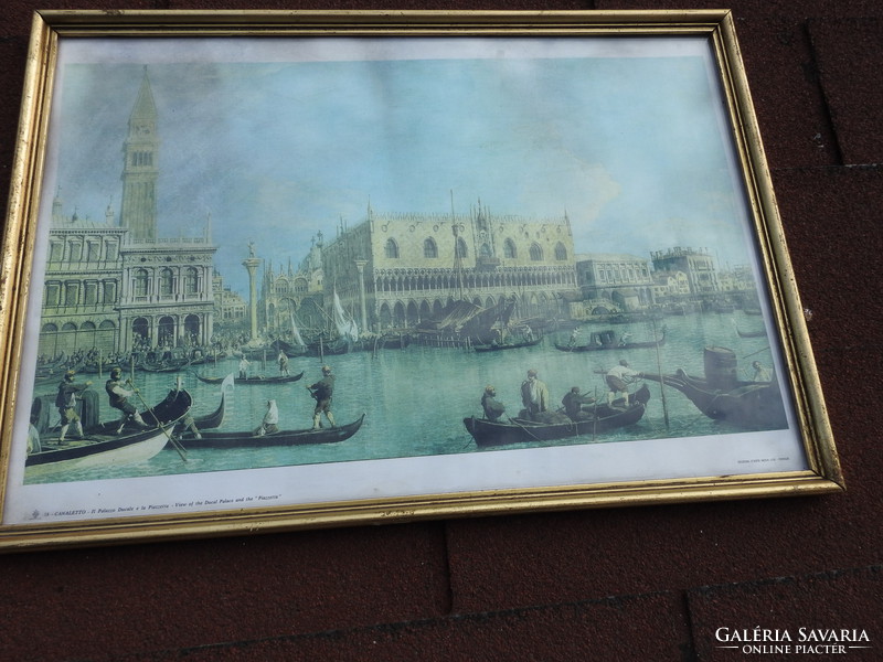Velence - régi nyomat - Canaletto _ II.Palazzo Ducale  e la Piazzetta ( Edizioni D'Arte Nova Lux