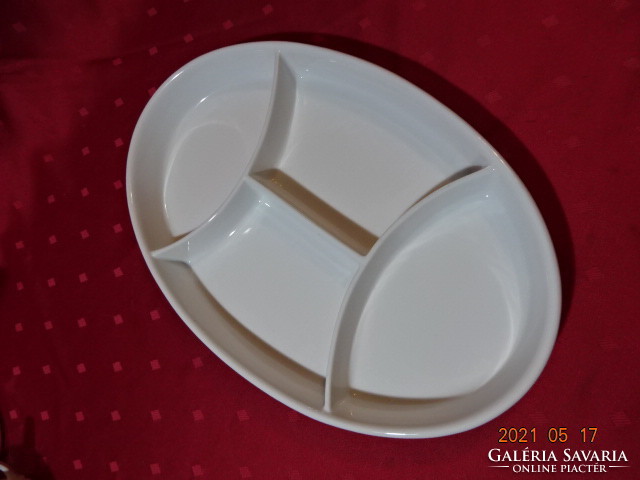 Glazed ceramic, large, oval garnished bowl, length 37.5 cm. He has!