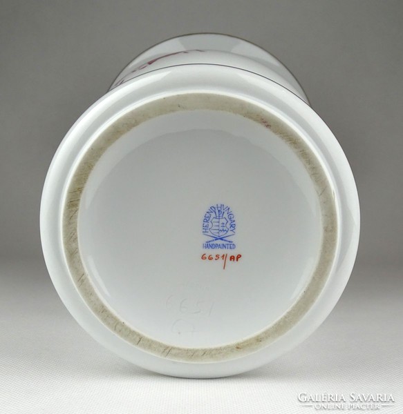 1E489 Viktória mintás Herendi porcelán váza 34.5 cm