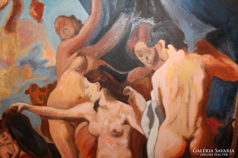 European painter xx. Turn of the century: scene with female nudes (early 1900s)