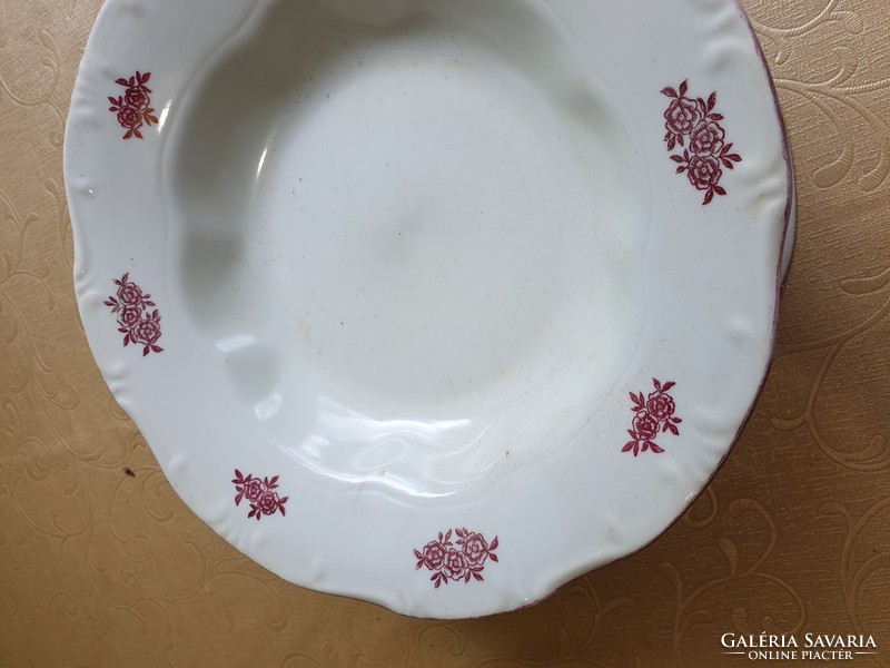 Porcelán Zsolnay virág mintás mély tányér 2 db eladó!
