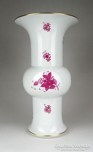 1E489 Viktória mintás Herendi porcelán váza 34.5 cm