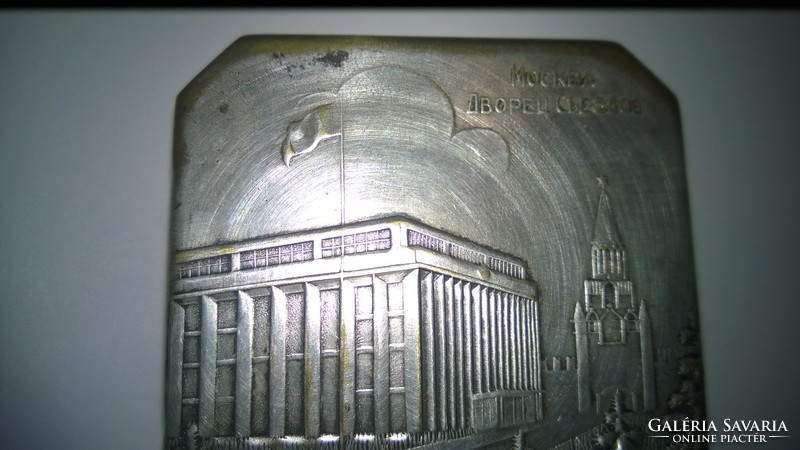 Antik orosz ezüstözött szelence-puderes kompakt