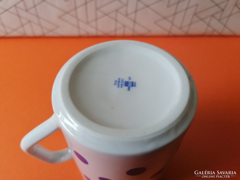 Retro zsolnay blue polka dot cup, mug 2.