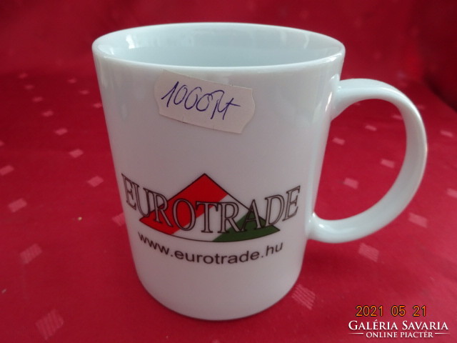 Porcelain cup with Eurotrade inscription, height 9.5 cm. He has!