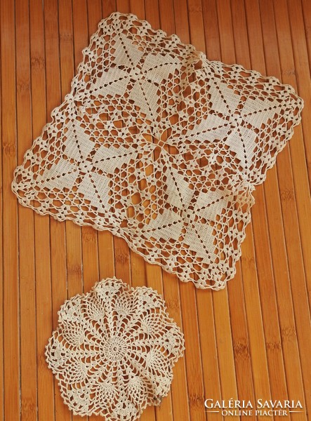Antique crochet tablecloth set of 3 pieces