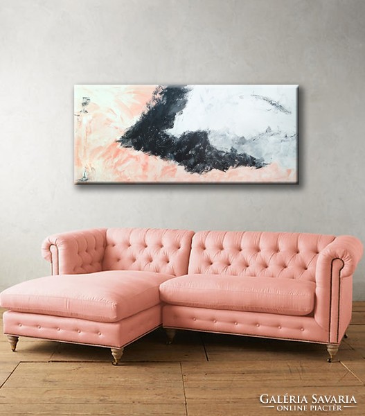 Vörös Edit: Pink Black Gray Abstract 180x80cm