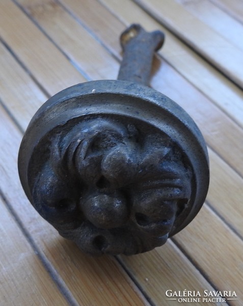 Antique bronze label and bronze flower hemispherical tongs