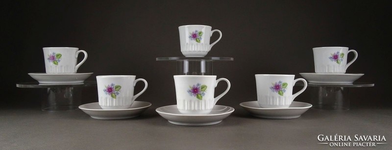 1E552 Régi virágos porcelán kávéskészlet