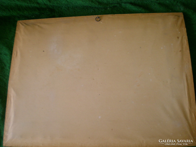 Antik gobelin kép * kanapén ülő hölgy 57,5x43 cm