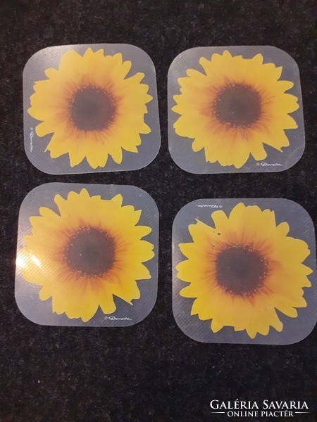 Set of 4 coasters - dorette sunflower