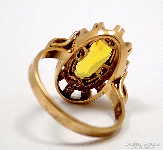 Sárga köves arany gyűrű (ZAL-Au92651)
