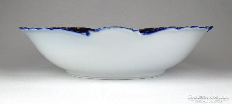 1E565 Nagyméretű kobaltkék porcelán gyümölcsös tál kínáló tál