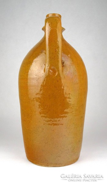 1E738 Antik ónmázas cserép vizes palack 29.5 cm