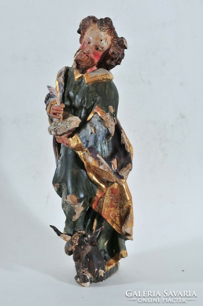 Antik barokk faszobor Szent Lukács evangélista, 18. század