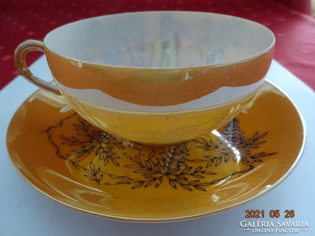 Japanese porcelain teacup + placemat, thin eggshell. He has!