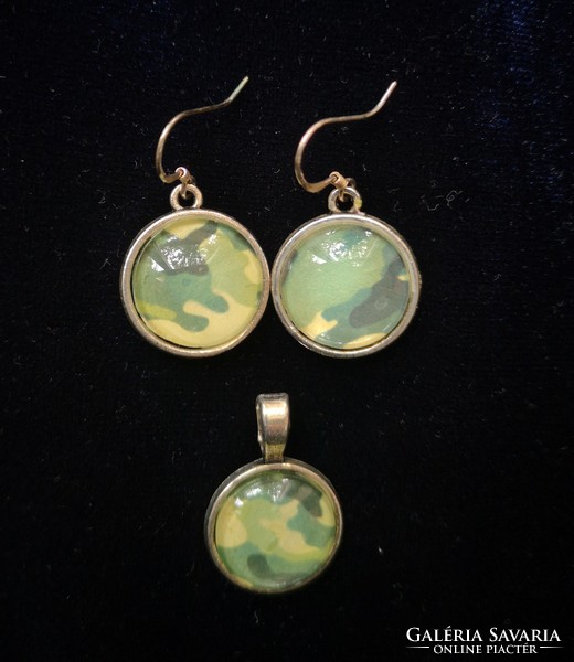 Annett Ackermann designer jewelry set (necklace, pendant + earrings double set)