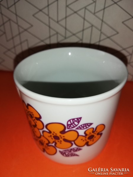 Narancssárga mintás Zsolnay csésze, bögre 5.