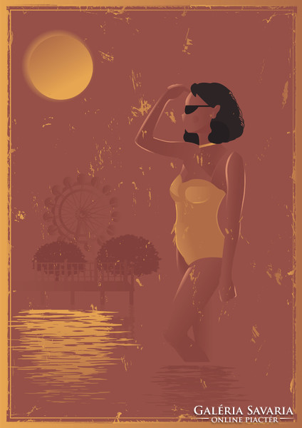 A hőség fullasztó - Siófoki balatonos poszter