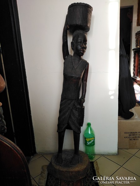 African antique real ebony statue! 126 Cm, about 40 kg!