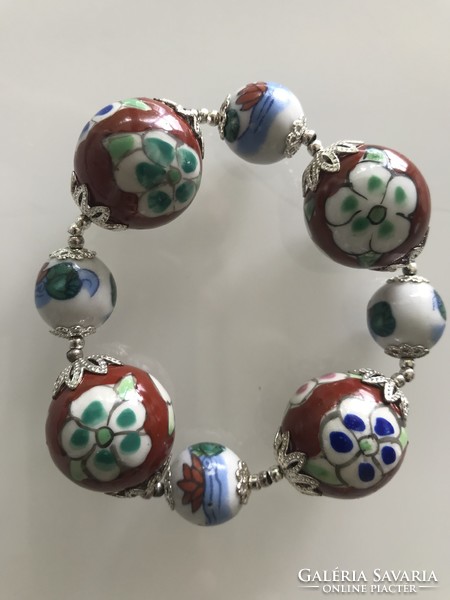 Hand painted ceramic bracelet
