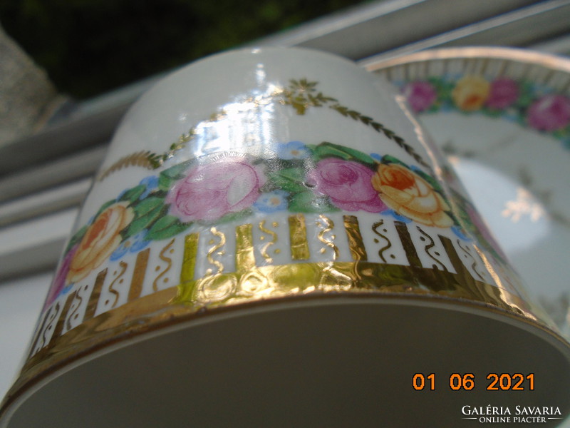 19.S Victoria Victoria Austria Empire Rose Gold Garland Numbered Tea Cup Coaster
