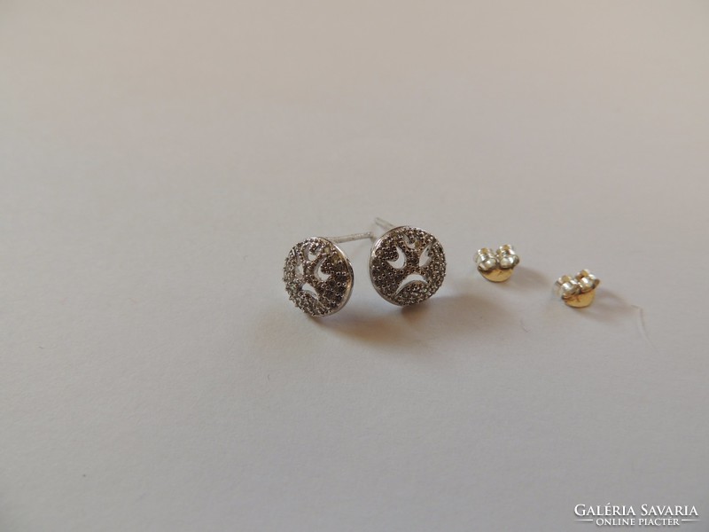Fashionable rhodium silver earrings