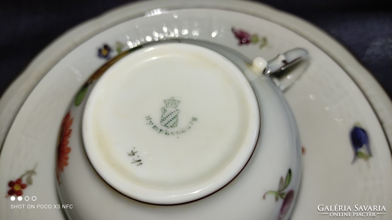 Antik NYMPHENBURG  minőségi Német porcelán kávés teás reggeliző készlet 6 személyes