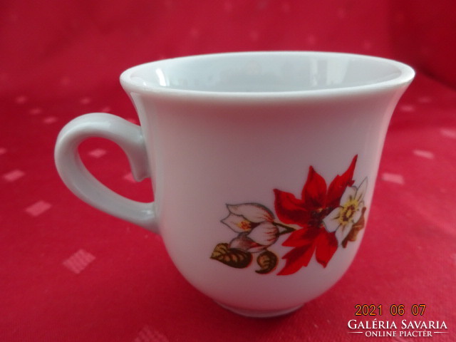 Zsolnay porcelain, poinsettia coffee cup, height 6 cm. He has!