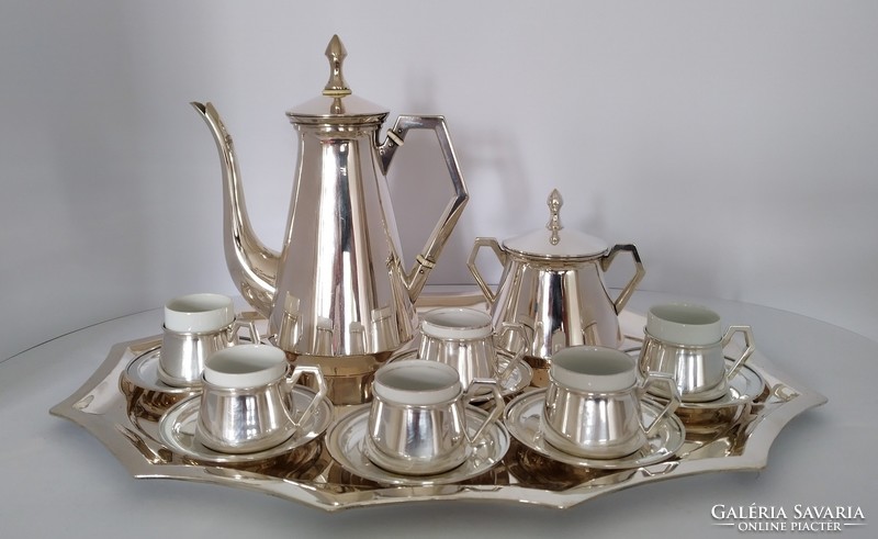 Silver art-deco coffee set