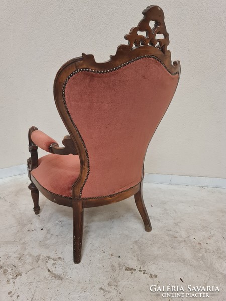 A359 Gyönyörű antik faragott barokk fotel