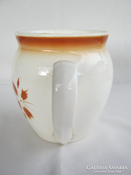 Granite ceramic sour cream jar with large mug