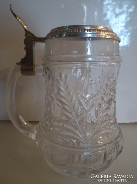 Jug - 6 dl - old - German - glass - beautiful - thick - flawless