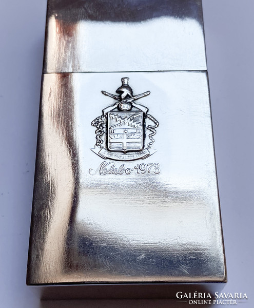 Olasz ezüst cigarettatartó a 183-as ejtőernyős regiment címerével.