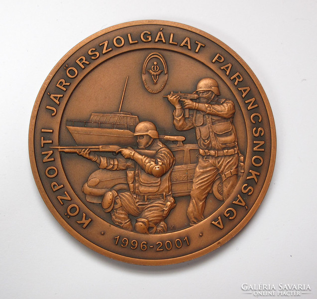 Központi Járőrszolgálat Parancsnoksága 1996-2001 plakett.