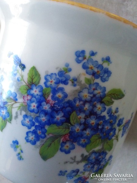 Blue forget-me-not pattern - Zsolna porcelain, cream container
