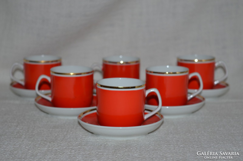 6 Ravenhouse coffee cups and 6 saucers (dbz 0023)