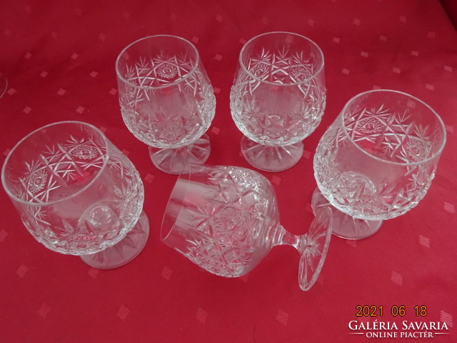 Crystal glass cognac glass, height 11 cm, diameter 6 cm. 5 pcs for sale together. He has!