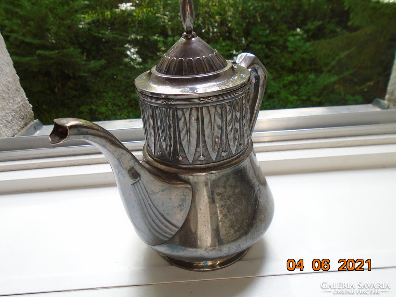 Extreme Rare Empire Argentor Embossed Palm Leaf Pattern Tea Pouring 