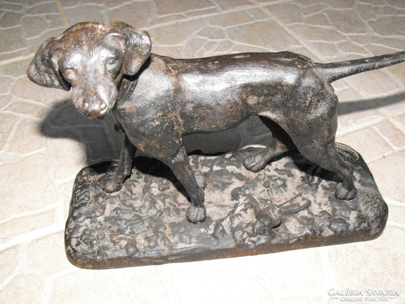 Rare! E.M.G. Ganz mávag royal wagon machine factory and iron foundry original antique cast iron dog statue