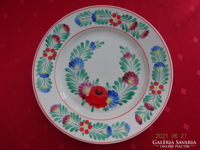 Hollóház porcelain, hand-painted antique wall plate, diameter 23.5 cm. He has!